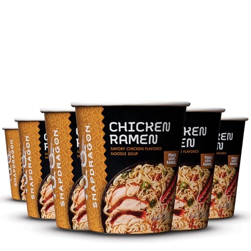Snapdragon Miso Ramen Cup Noodles - 6 Pack Instant Ramen Bowl with Authentic Wheat Noodles, Soup Sauce Base