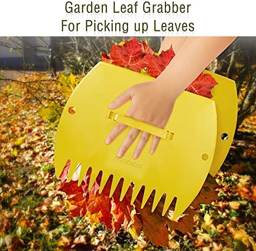 Mobitel Leaf Scoops Hand Rakes -Large Leaf Grabber for Picking Up Yard Leaves, Lawn Garbage and Grass Clippings