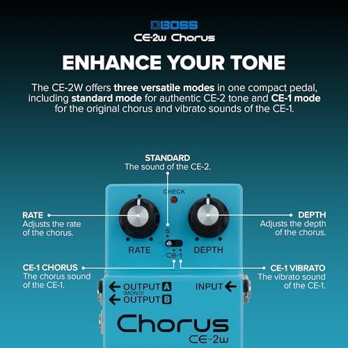 BOSS CE-2W Chorus | Premium Waza Craft Guitar Effect Pedal with Analog Circuitry | True Reproduction of the Legendary CE-2 & CE-1 Chorus Pedals