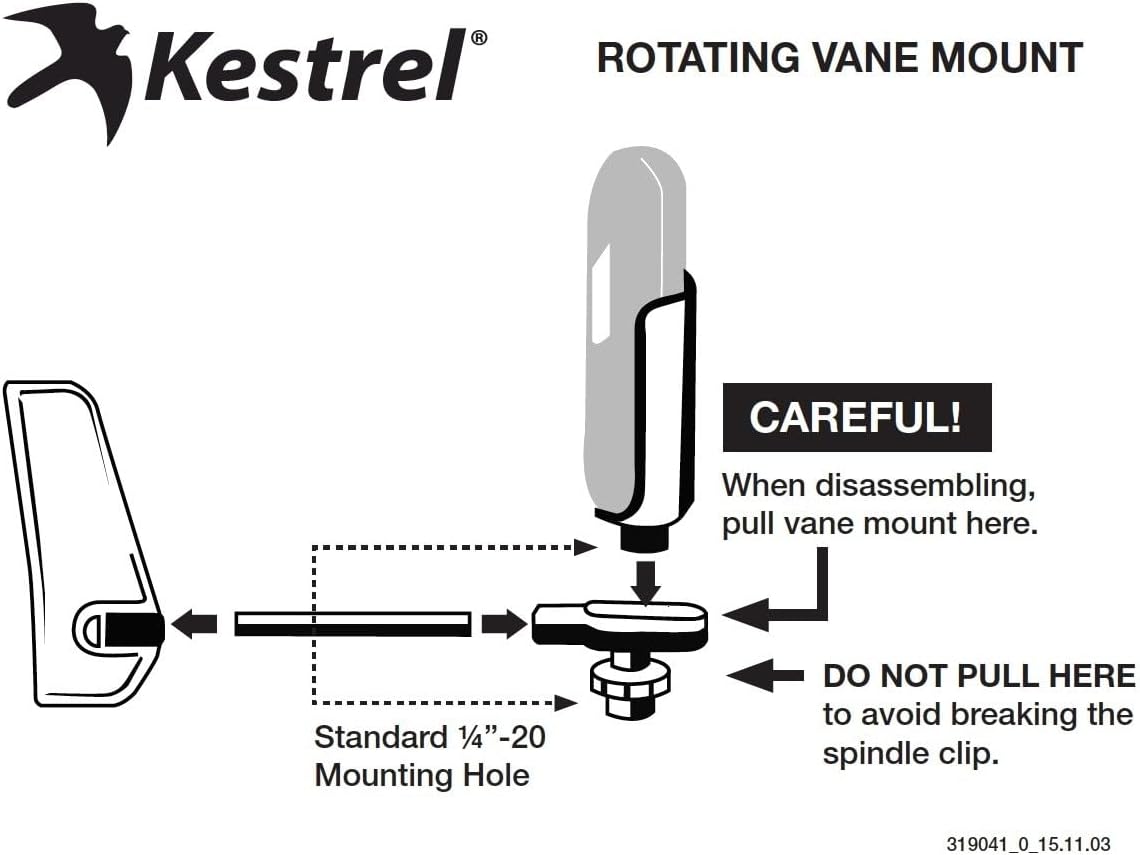 Rotating Vane Mount & Carry Case for Kestrel 5000 Series Black | Intended for Kestrel 5000 Series