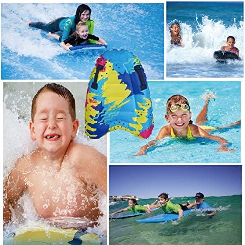 Inflatable Boogy Boards for Beach Travel Toys, 30” Cavas Slip Slide Water Park Body Surfing Board with Handles