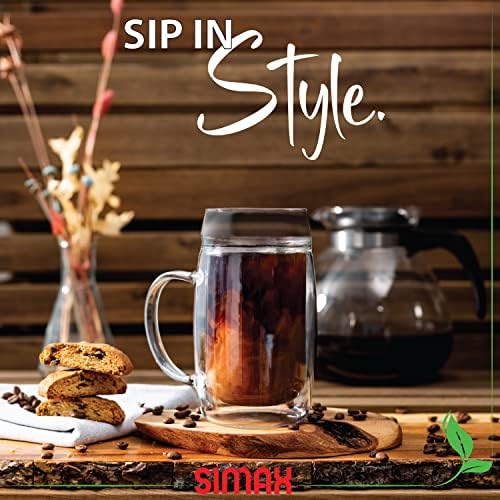 SIMAX Double Walled Insulated Beer Glasses - Freezable, 17 Oz, Men's Frozen Beer Mugs with Handles (1)