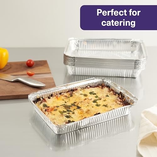 MATANA 40 Pack 9 Inch Round Aluminum Foil Pie Pans with Lids, Pie Tins Disposable for Cinnamon Rolls, Baking Tarts & Cakes, Pie Pan For Cooking