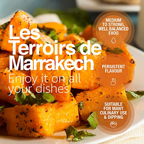 Les Terroirs de Marrakech Organic Olive Oil Extra Virgin, 17 fl oz | Premium Moroccan EVOO for Salads and Bread Dipping, Carbon Neutral, Smooth & Polyphenol-Rich, Trusted By Award-Winning Chefs