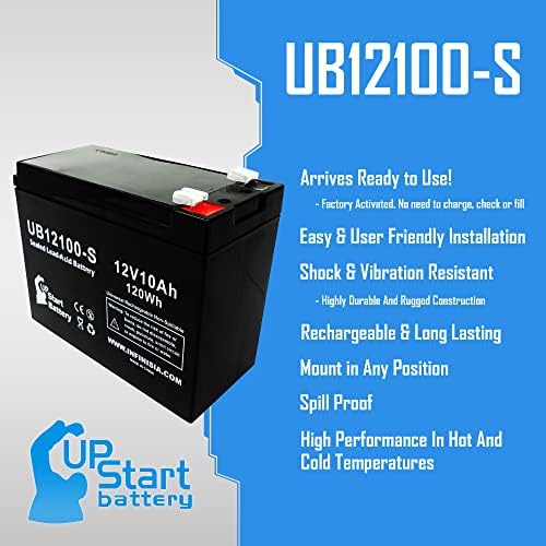 3X 12V 10Ah UB12100-S Replacement for Schwinn S750 36 Volt Battery | Replacement Universal Sealed Lead Acid Battery (10000mAh, F2 Terminal, AGM, SLA)