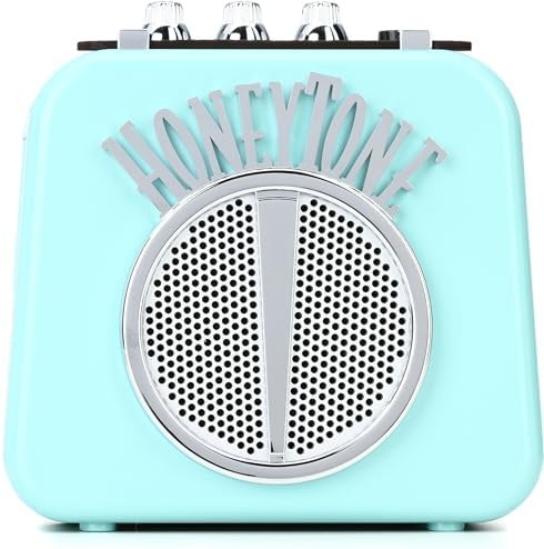 Danelectro Honeytone N-10 Guitar Mini Amp, Aqua | Includes belt clip