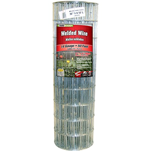 YARDGARD 2 in. x 4 in. Mesh Welded Wire Fence Roll, 36 in. x 100 ft., 14-Gauge Galvanized Steel Fence for Animal Enclosures, Garden Protection and Property Fencing, Rabbit Control an Utility Fence