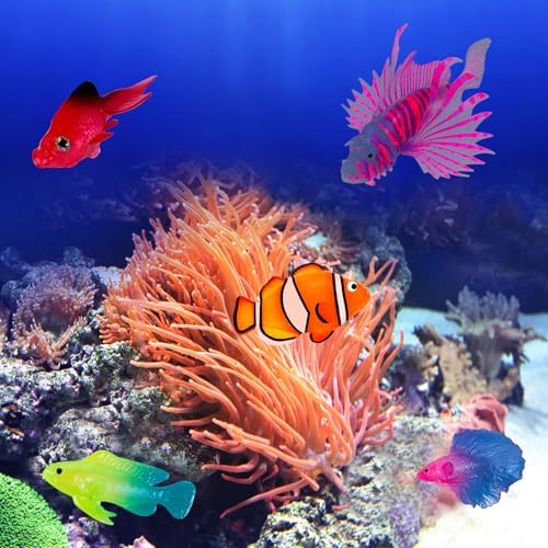 Weewooday 7 Pcs Artificial Fish Glowing Effect,Modern Color