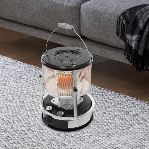 2 in 1 Portable Kerosene Heater, 9000 BTU Kerosene Stove Non-Electric Indoor Outdoor Heater Emergency Oil Heaters for Camping Cooking Emergency Preparedness (Black, 1pc)