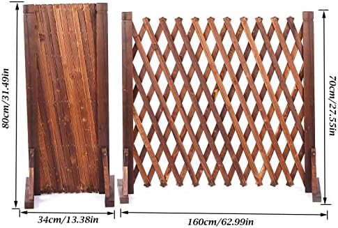 uyouous Garden Fence Wood Garden Fencing 2 Pack Extendable Instant Fence