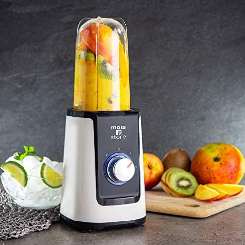 Moss & Stone Personal Smoothie Blender, 17oz Blend Cup & 10oz Grind Cup