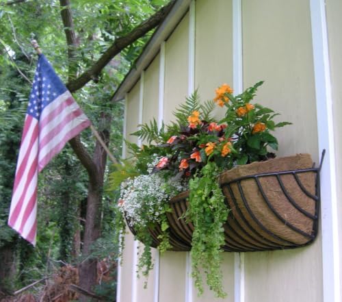 72 inch Window Hayrack Planter with Coco Liner - Black PVC Coated