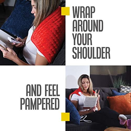 Heating pad - Electric Best for Back Pain and Cramps Relief 2 Hour auto Off Measures 24" X 12" Moist with Many Adjustable Setting Heats Fast