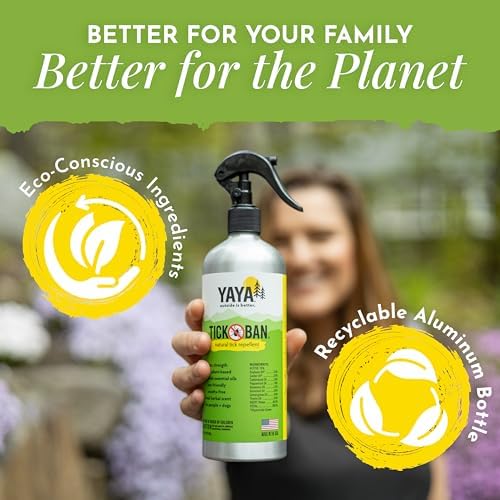 Yaya Organics All Natural Extra Strength Tick Repellent DEET Free - 4 Ounce Spray Bottle