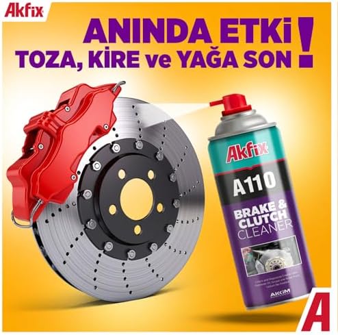 Akfix A110 Brake Parts Cleaner - Non-Chlorinated Strong Dust and Rust Remover, Brake Cleaner Spray Can, Super Clean Metal Degreaser
