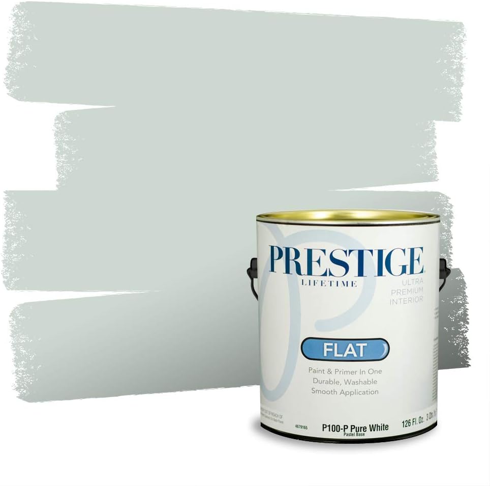 PRESTIGE Paints Exterior Paint and Primer In One, 1-Gallon, Semi-Gloss, Comparable Match of Behr* Intercoastal Gray*