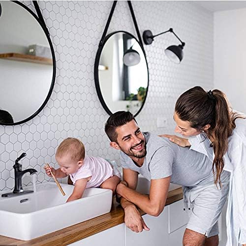 Bathroom Faucet Oil Rubbed Bronze Sink Vanity Faucets Single Handle Brass 8 Inch Lavatory Basin Mixer Taps for Restroom Fit 1 or 3 Hole (with Deck