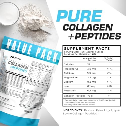 Collagen Powder for Women Men (5Lb) Types I & III Unflavored Easy to Mix Hydrolyzed Protein Peptides Non-GMO Grass-Fed Gluten-Free Kosher Pareve