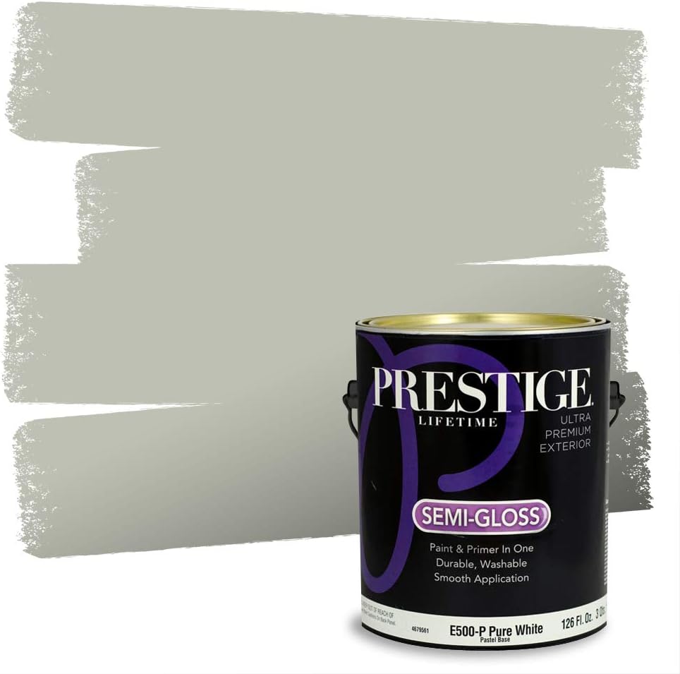 PRESTIGE Paints Exterior Paint and Primer In One, 1-Gallon, Flat, Comparable Match of Sherwin Williams* Coastal Plain*