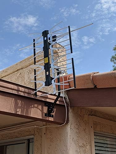 PBD Outdoor Digital HD TV Antenna with High Gain Amplifier 150 Mile Long Range for UHF/VHF, Mounting Pole, 40FT RG6 Coaxial Cable, Easy Installation