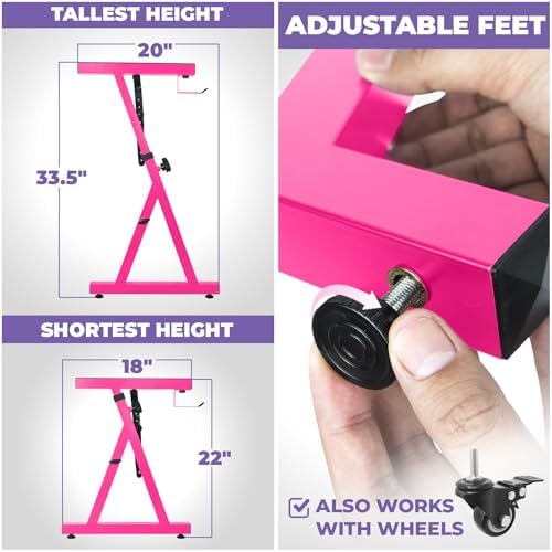 Liquid Stands Piano Keyboard Stand - Z Style Adjustable and Portable Heavy Duty Music Stand for Kids and Adults -Fits 54-88 Key Electric Pianos - Sturdy Musical Keyboard Stand (Black)