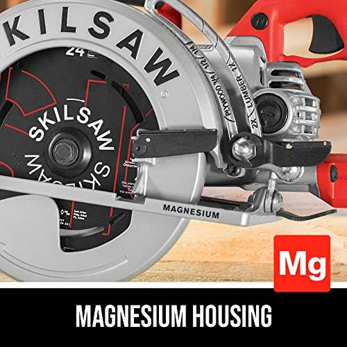 SKILSAW SPT77WML-01 15-Amp 7-1/4-Inch Lightweight Worm Drive Circular Saw, Silver | 11.5 Lb Magnesium Worm-Drive, Dual-Field 15a Motor, 7-1/4 Blade