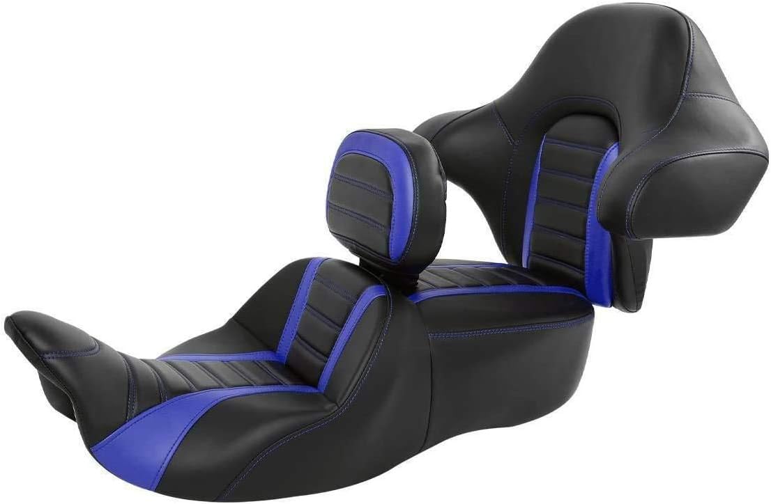 Rider Passenger One-Piece Two-Up Seat Driver Rider Backrest Wrap Around Backrest Pad Fit For Harley 2014-2023 Touring Road King Street Glide Road