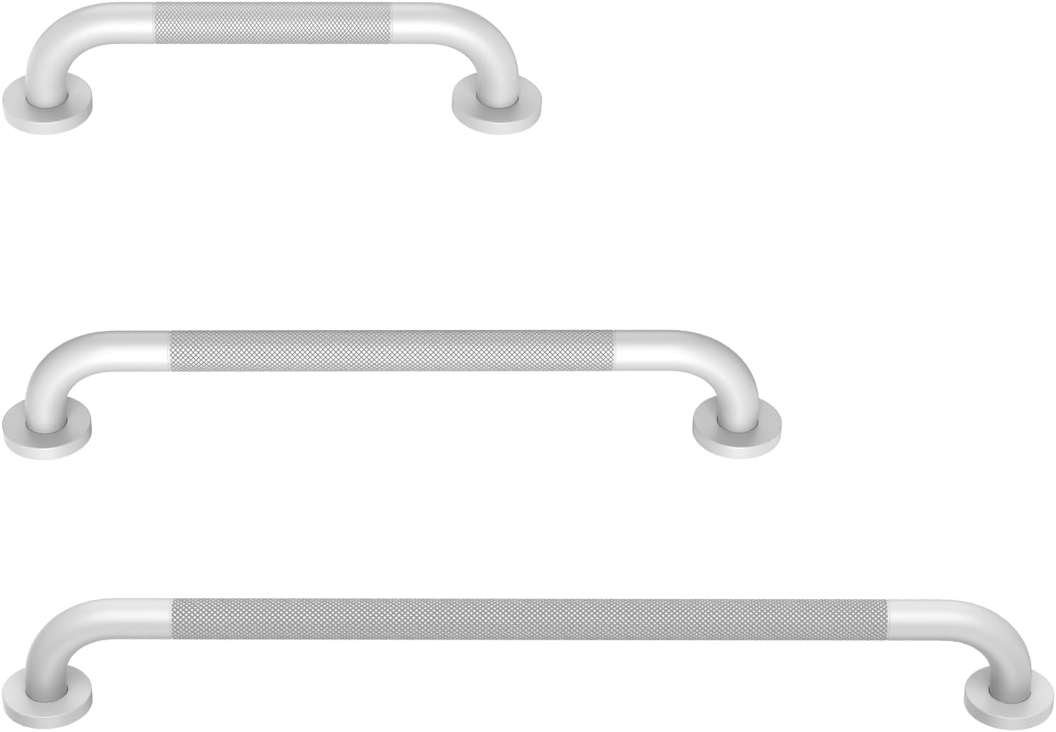 Munzong 3 Pack Commercial Handicap Grab Bars 18" 36" 42" Brushed Nickel | Bathroom Grab Bar for Shower 1.25" Diameter Anti Slip Bathroom Balance Bar Safety Hand Rail for Elderly Injury Senior