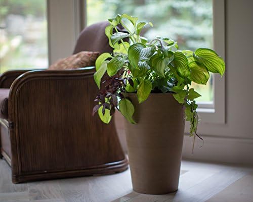 Algreen Valencia Round Planter Pot, 12.25 by 18-Inch, Textured Brown | Round Shape, Indoor Use, UV And Weather Resistant, Drainage Hole With Removable Plug, Lightweight 5.51 lb