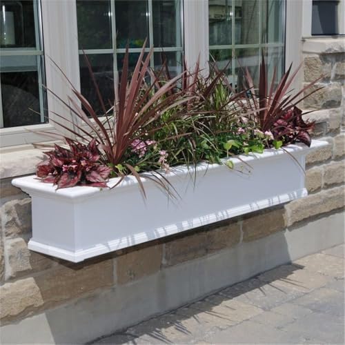 Mayne Yorkshire 5ft Weatherproof Traditional Vinyl Window Box in White