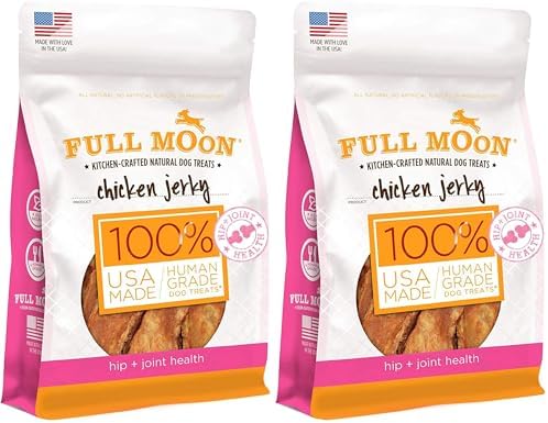 Full Moon® Chicken Jerky Hip And Joint Dog Treats 12 oz | Made withchondroitin, glucosamine and turmeric, Human Grade, No corn, No wheat, No soy, Glycerin Free, Made in the USA