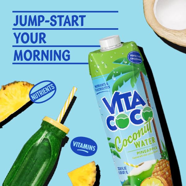 Vita Coco, Coconut Water Pineapple, 33.8 Fl Oz
