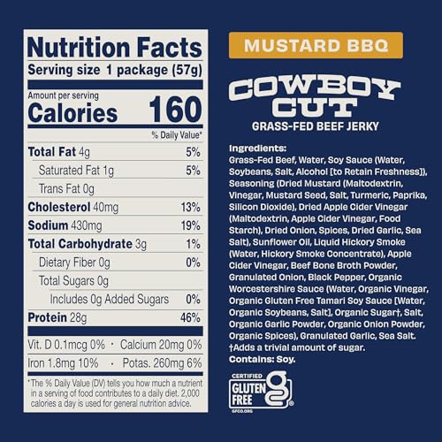 Archer Jerky Cowboy Cut Beef Jerky, Old Fashioned, Zero Sugar- 2 Oz, 6 Pack