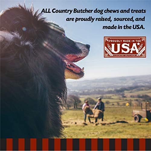THE COUNTRY BUTCHER Crown Knuckle Beef Dog Bones, Natural Chew, USA, 4 Ct