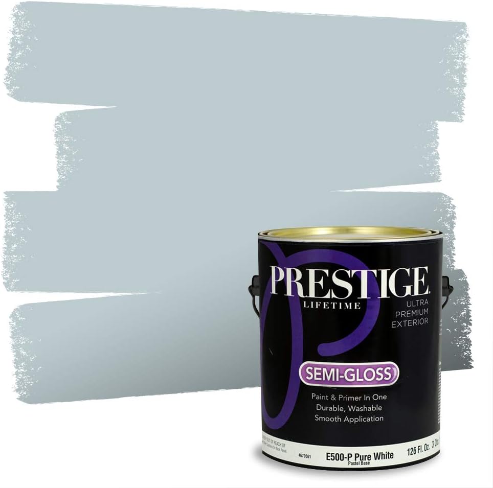 PRESTIGE Paints E100-T-SW6241 Exterior Paint and Primer in One, 1-Gallon, Flat, Comparable Match of Sherwin Williams Aleutian, 1 Gallon, SW18-Aleutian