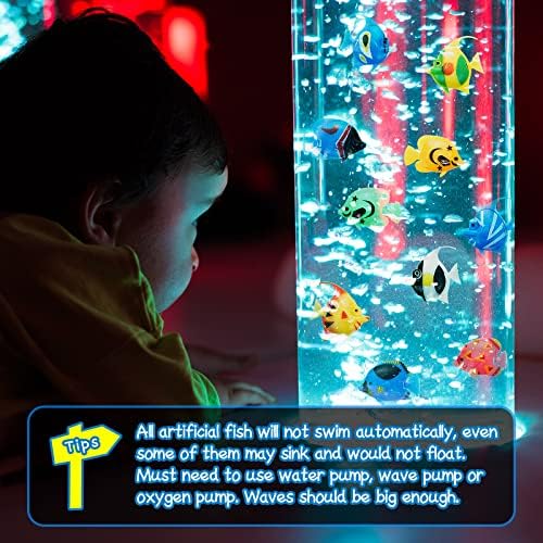 Weewooday 20 Pcs Artificial Moving Fishes Plastic, Random Fish