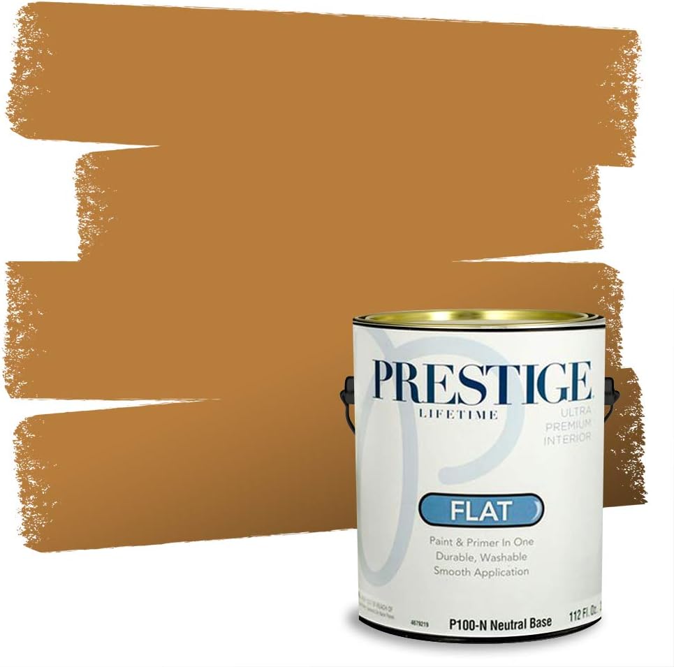 PRESTIGE Paints Exterior Paint and Primer In One, 1-Gallon, Satin, Comparable Match of Sherwin Williams* Cachet Cream*