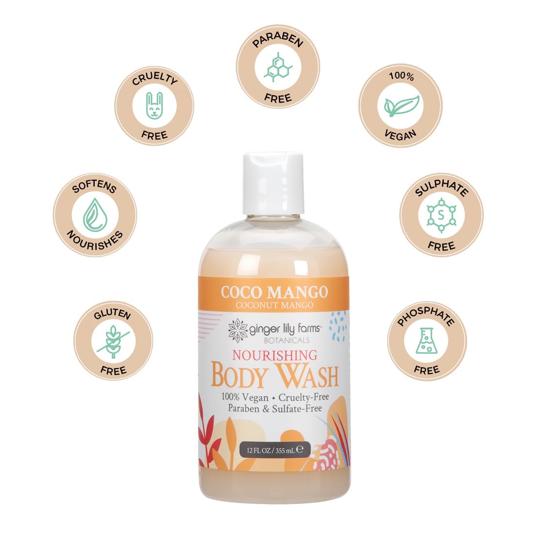Ginger Lily Farms 1 gal Nourishing Body Wash, Citrus Blend Scent | for Hands, Body & Hair, Moisturizing Wash, Salon Wash, Spa Cleanser, Salon & Spa Essentials, Manicure & Pedicure Supplies