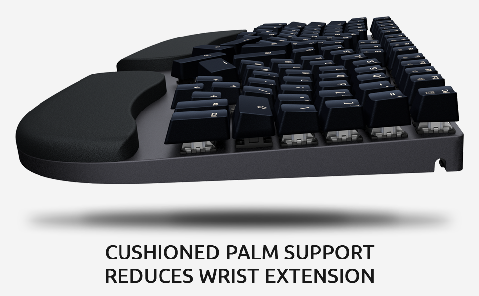Cushioned Palm Support reduces wrist extension