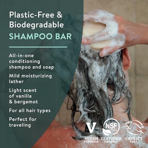 Badger - Jojoba & Baobab Conditioning Shampoo Bar, Natural Vegan Hair Bar, 3 oz