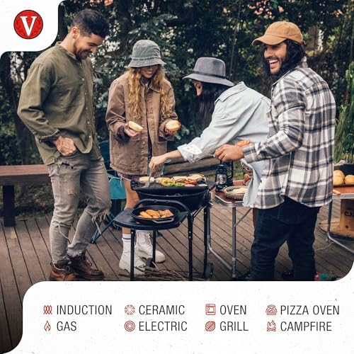 Victoria 13-Inch Cast Iron Skillet, Pre-Seasoned Cast Iron Frying Pan with Long Handle, Made in Colombia