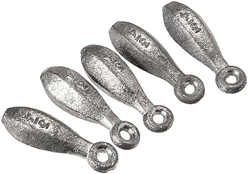 Bullet Weights Bank Sinkers | Fishing Weights | Multiple | Durable Lead Sinker for Bottom Saltwater Fishing | Ocean & Riverbank Tackle