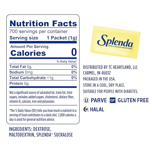 SPLENDA Zero Calorie Sweetener, 700 Count Packets