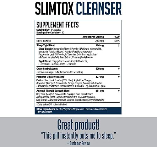 Slim-Tox NDS Nutrition Cleanser Nighttime Fat Loss Support - 90 Capsules