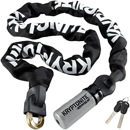 Kryptonite Kryptolok 915 Bike Chain Lock, 5 Feet Long Heavy Duty Anti-Theft Sold Secure Gold Bicycle Chain Lock with Keys for Bike, Motorcycle