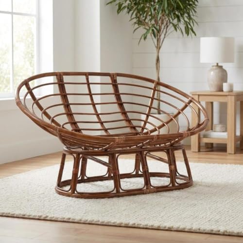 Double Papasan Chair with Microsuede Cushion Black