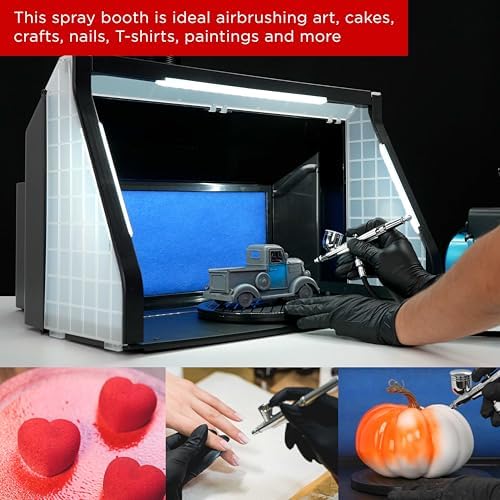 Master Airbrush Large Portable Airbrush Spray Booth Station with LED Lights