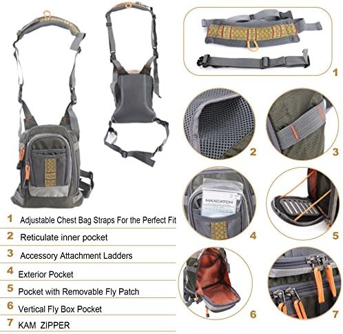 M MAXIMUMCATCH Maxcatch Fly Fishing Vest Pack for Men and Women Adjustable Outdoor Fishing (Vest/Sling Pack/Backpack)