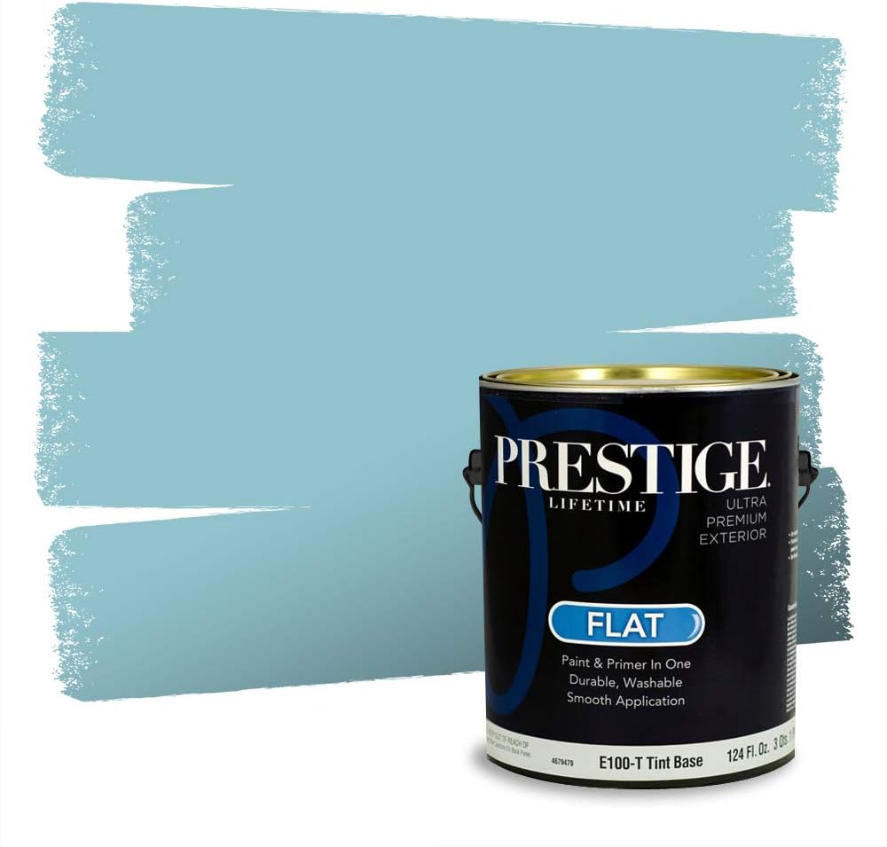 PRESTIGE Paints Exterior Paint and Primer In One, 1-Gallon, Semi-Gloss, Comparable Match of Behr* Intercoastal Gray*