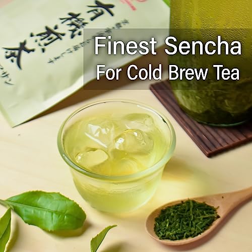 YAMASAN KYOTO UJI Japanese Organic Sencha Green Tea Loose Leaf 2.82oz | Premium Japanese Loose Tea Leaves from Japan, A Fresh ＆ Refreshing Taste, Umami ＆ Natural Sweetness, Sugar Free, 80g